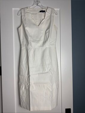 Piazza Sempione Ivory Sheath Dress with Subtle V-Neck